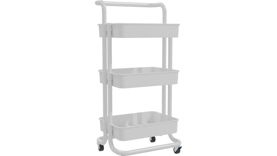 Stylish Multi-Tier Utility Cart 3D - Professional 3D Model Render 10