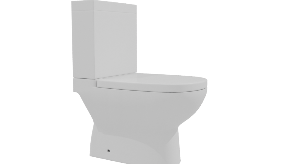 Minimalist White Toilet Model - Professional 3D Model Render 9