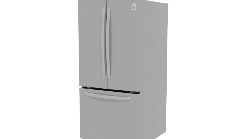 Sleek Stainless Steel Kitchen Refrigerator 3D Model - Professional 3D Model Render 12
