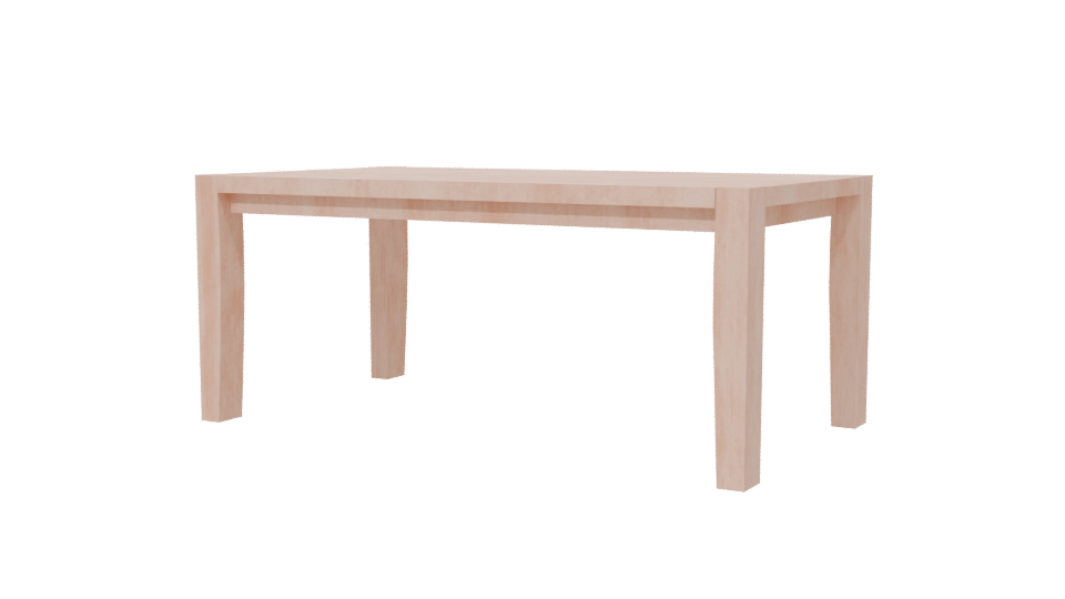 Elegant Wooden Dining Table 3D - Professional 3D Model Render 6