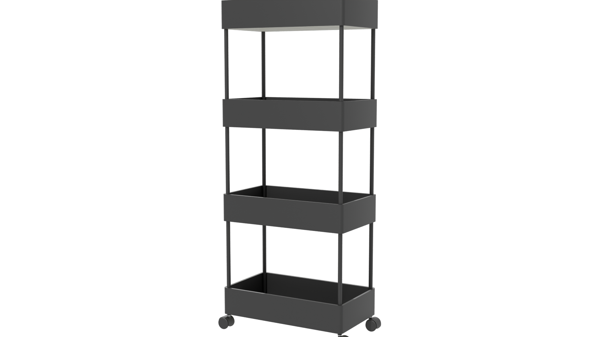 Modern Rolling Storage Cart Model - Professional 3D Model Render 6