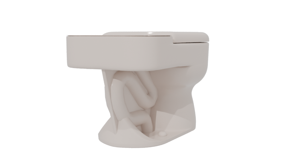Contemporary Ceramic Toilet 3D Model - Professional 3D Model Render 6
