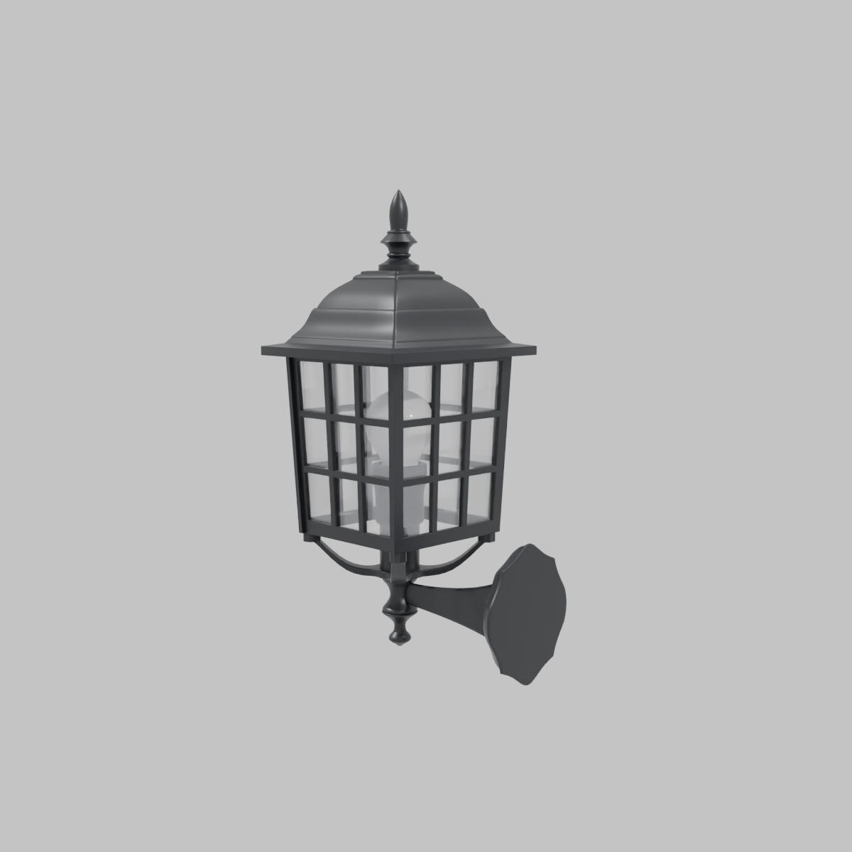 Farol de muro 60 W negro.