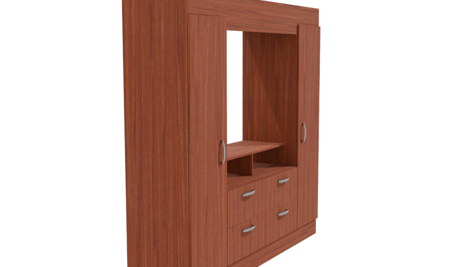 Stylish Wooden Entertainment Center 3D Model - Professional 3D Model Render 9