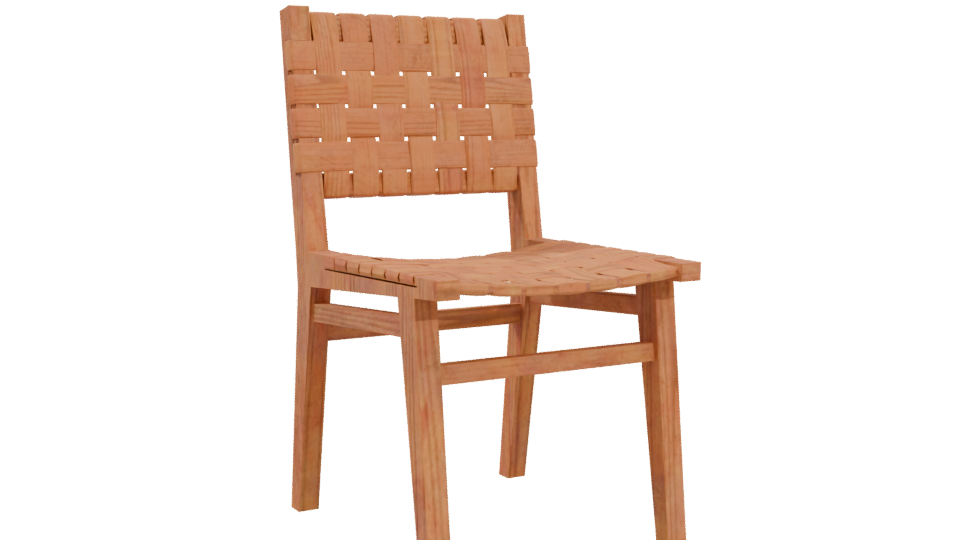 Stylish Wooden Dining Chair 3D - Professional 3D Model Render 4