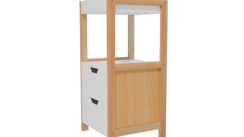 Minimalist Two-Drawer Nightstand 3D - Professional 3D Model Render 13