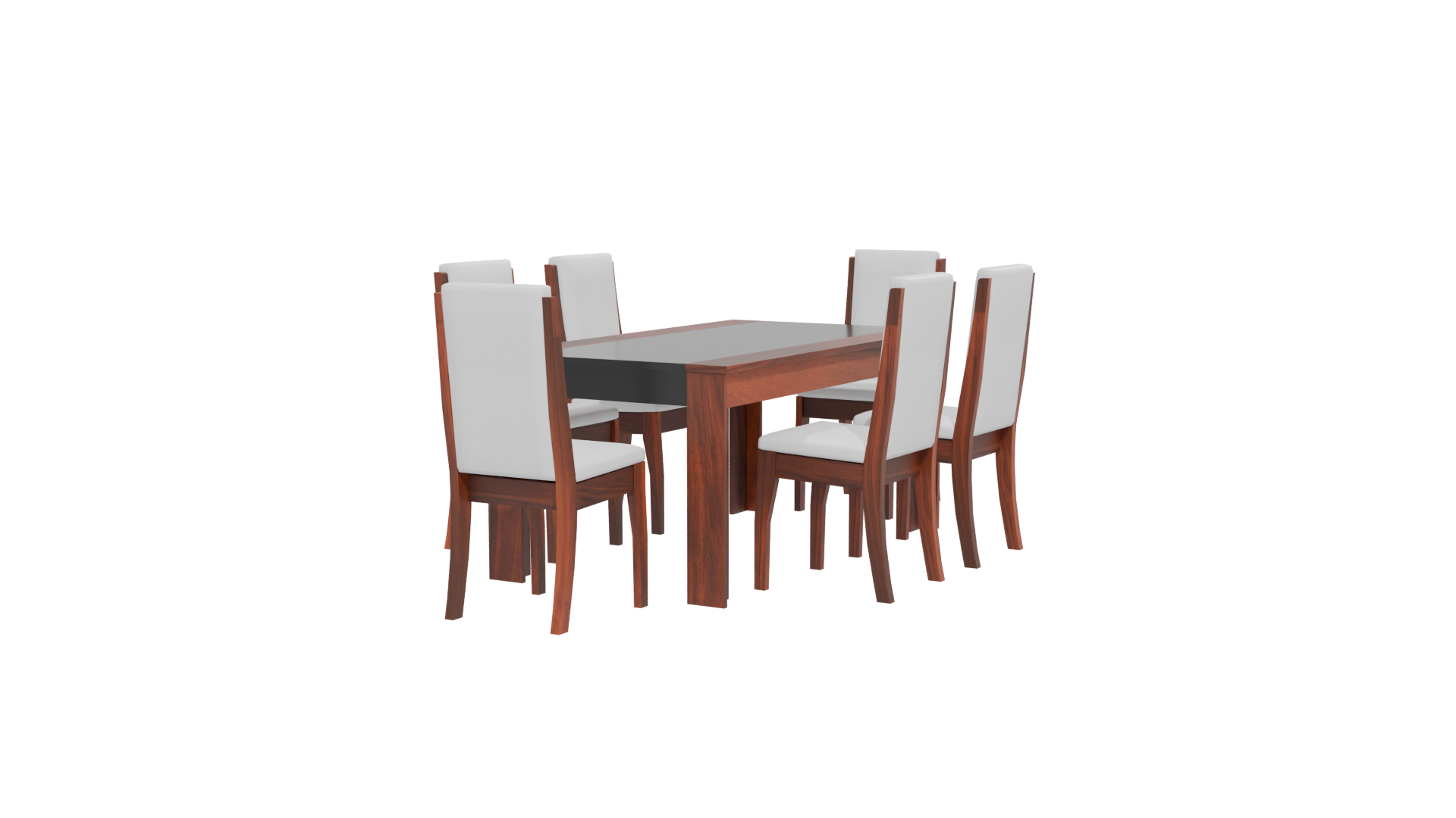 Elegant Wooden Dining Table Set 3D Model - Professional 3D Model Render 12
