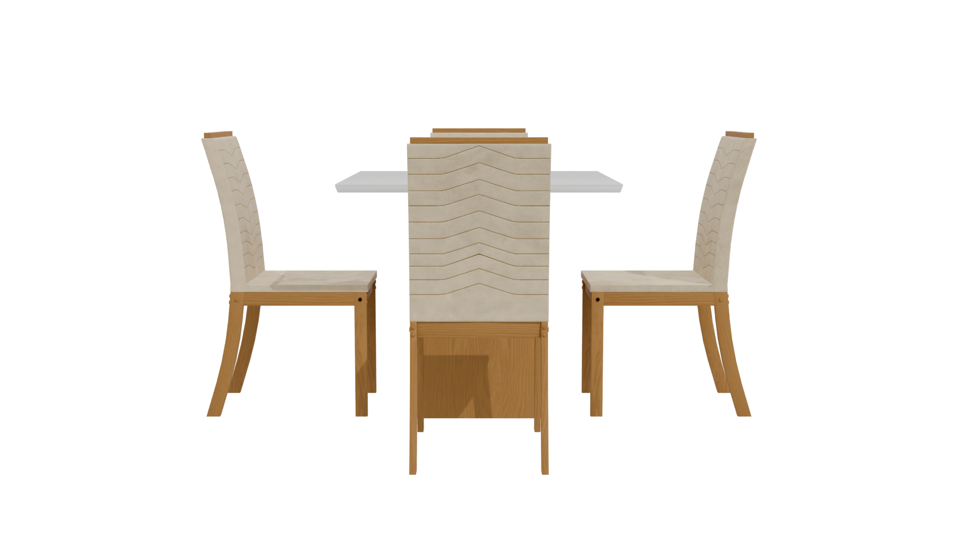 Stylish Wooden Dining Set 3D - Professional 3D Model Render 11
