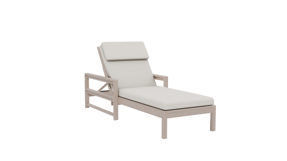 Elegant Adjustable Outdoor Lounger 3D Model - Professional 3D Model Render 13