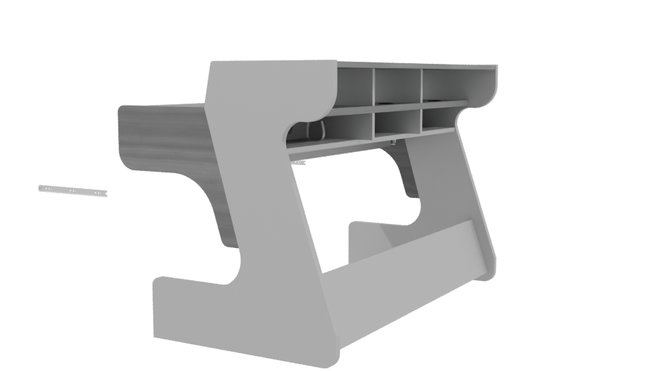 Stylish Modern Desk 3D Model - Professional 3D Model Render 3