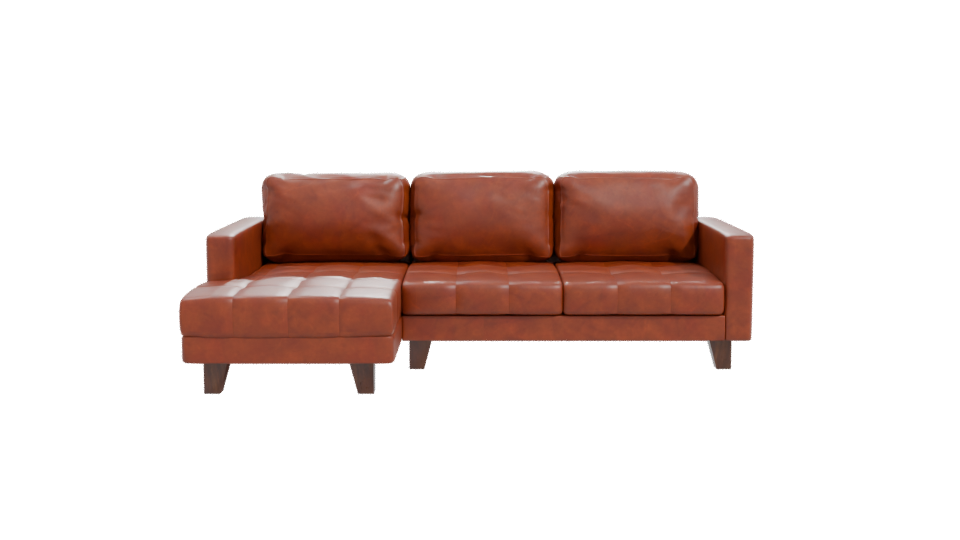 Stylish Modern Leather Sectional Sofa 3D Model - Professional 3D Model Render 11