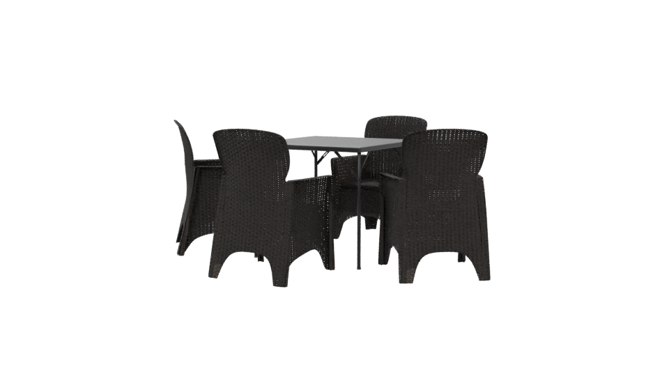 Outdoor Dining Table Set 3D - Professional 3D Model Render 6