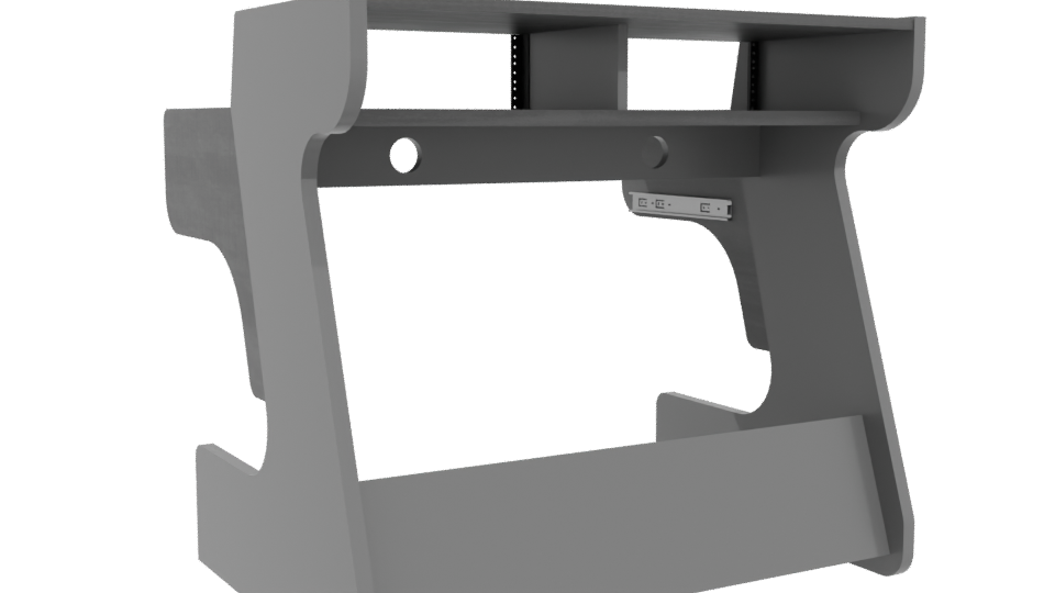 Contemporary Office Desk 3D Model - Professional 3D Model Render 4