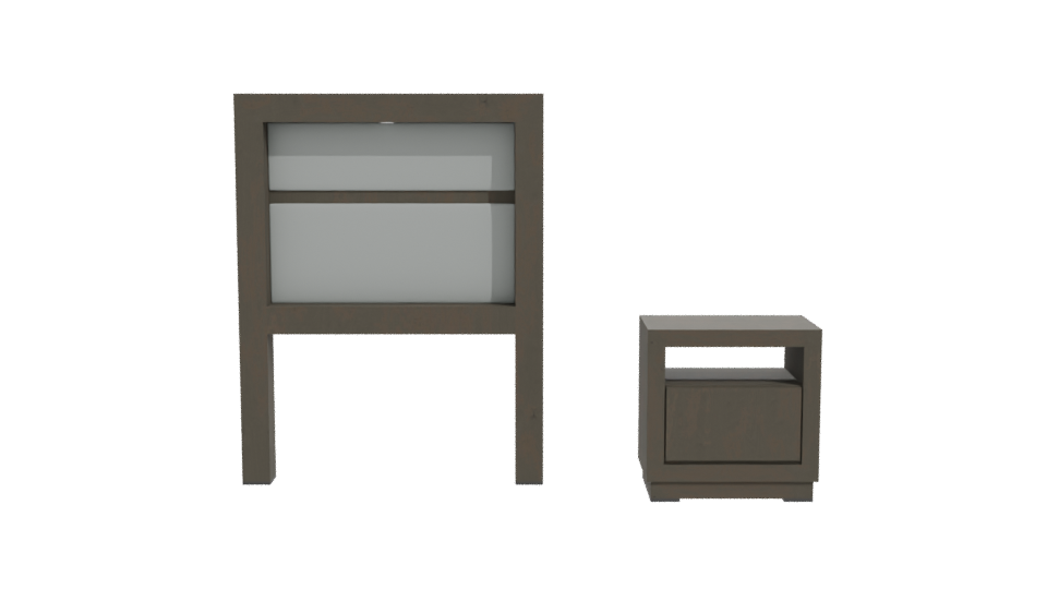 Minimalist Wooden Bedside Table Set - Professional 3D Model Render 11