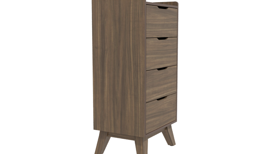 Stylish Modern Wooden Chest of Drawers 3D Model - Professional 3D Model Render 9