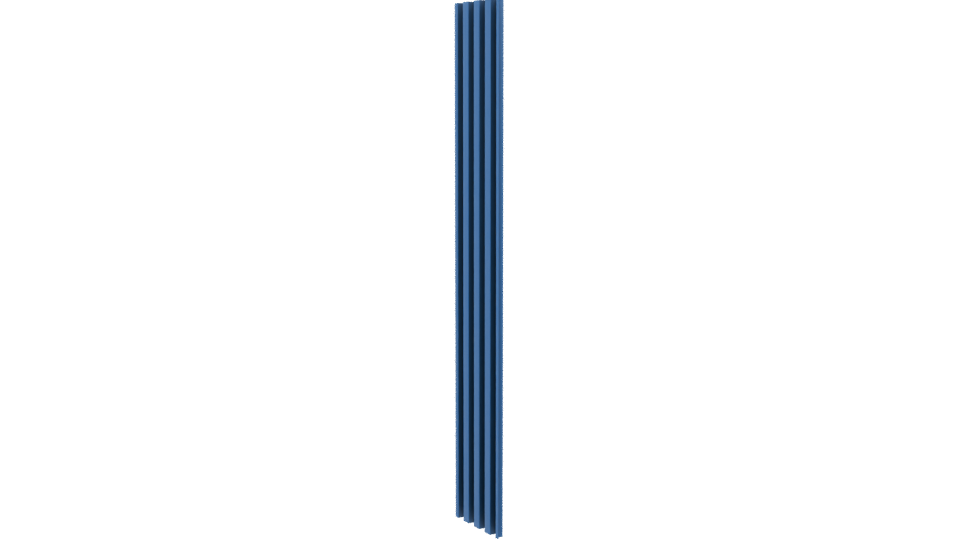 Vertical Blue Slatted Column Model - Professional 3D Model Render 13