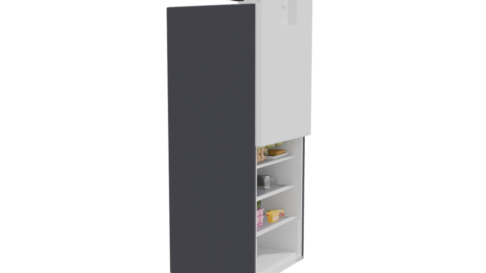 Sleek Black Refrigerator Model - Professional 3D Model Render 9