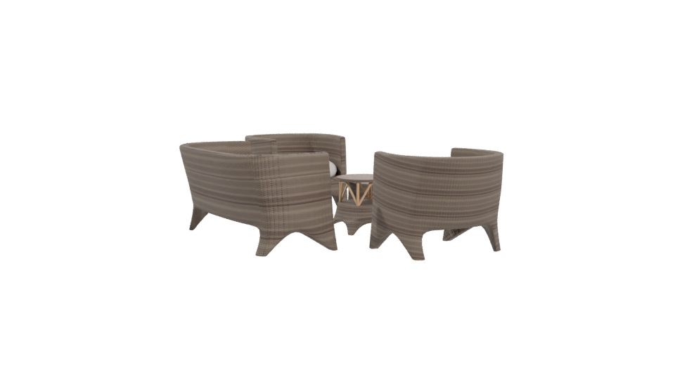 Stylish Outdoor Seating Set 3D - Professional 3D Model Render 4
