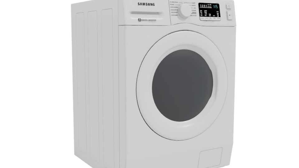 Stylish Front Load Washer 3D - Professional 3D Model Render 10