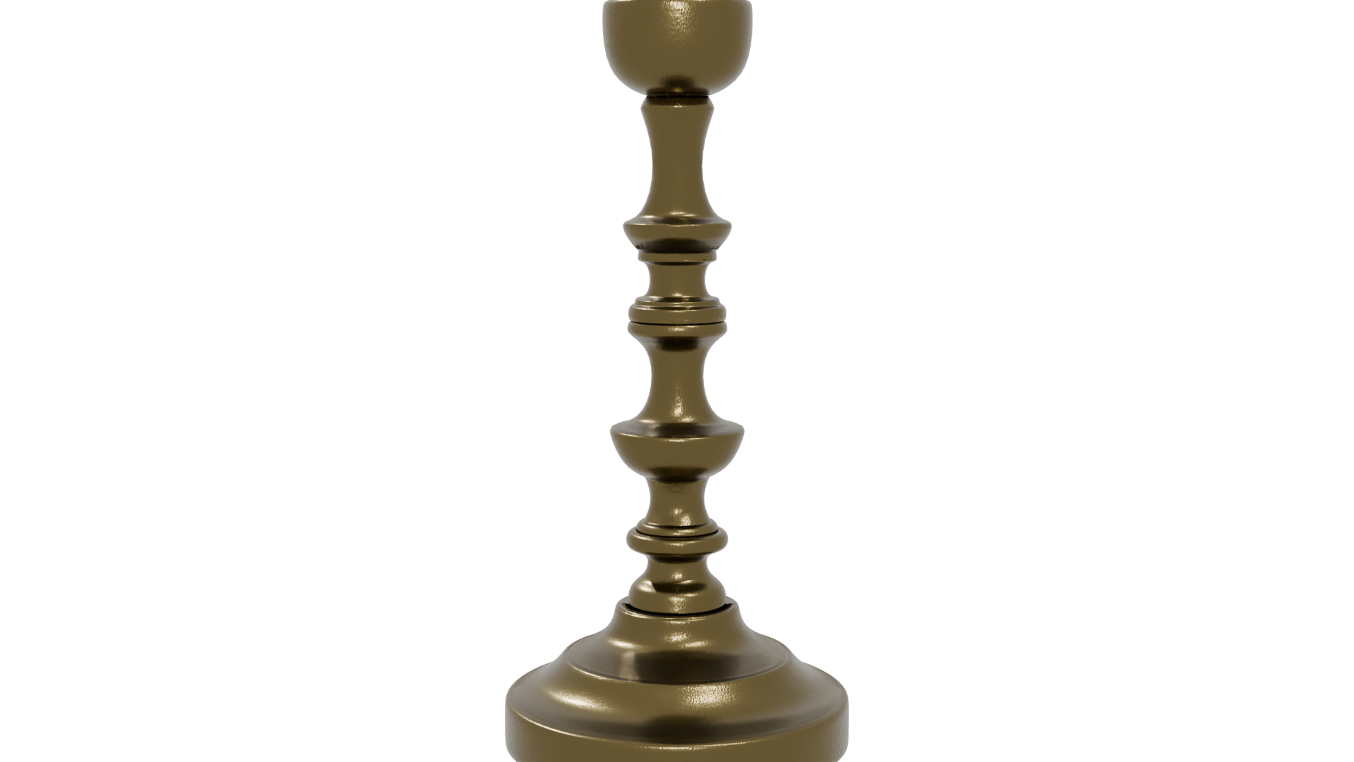 Vintage Brass Candle Holder Model - Professional 3D Model Render 5