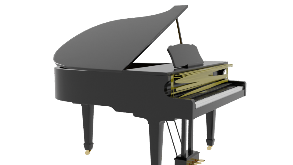Elegant Grand Piano 3D Model - Professional 3D Model Render 9