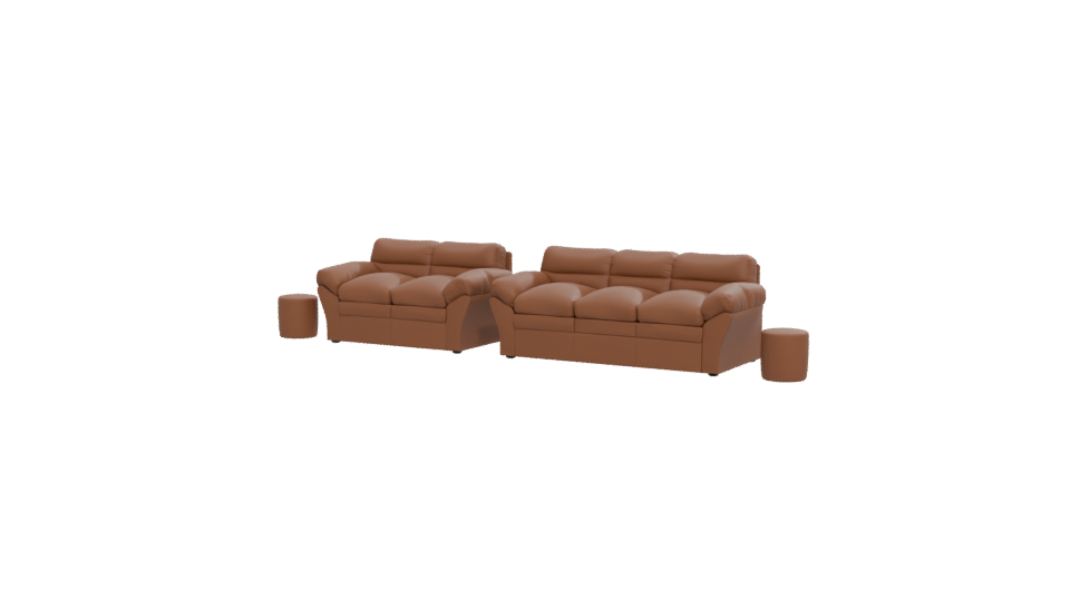 Stylish Modern Leather Sofa Set 3D Model - Professional 3D Model Render 12
