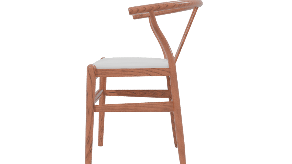 Elegant Wooden Dining Chair 3D Model - Professional 3D Model Render 2