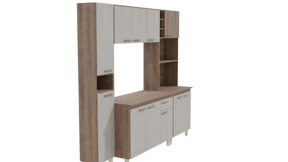 Stylish Modern Kitchen Cabinet Set - Professional 3D Model Render 9