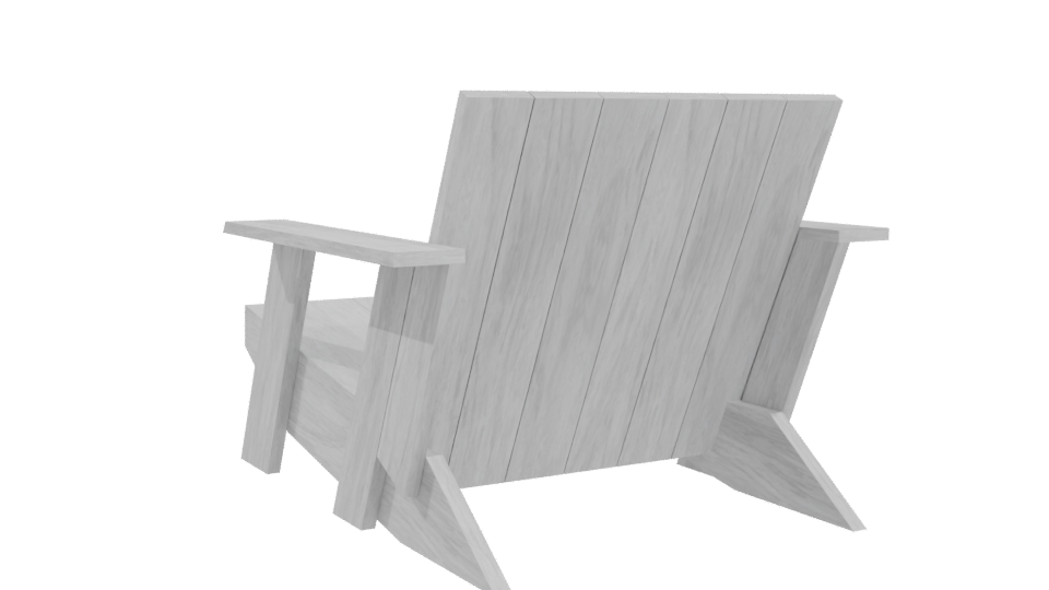 Minimalist Wooden Lounge Chair 3D - Professional 3D Model Render 4