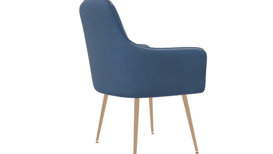 Elegant Blue Accent Chair 3D - Professional 3D Model Render 7