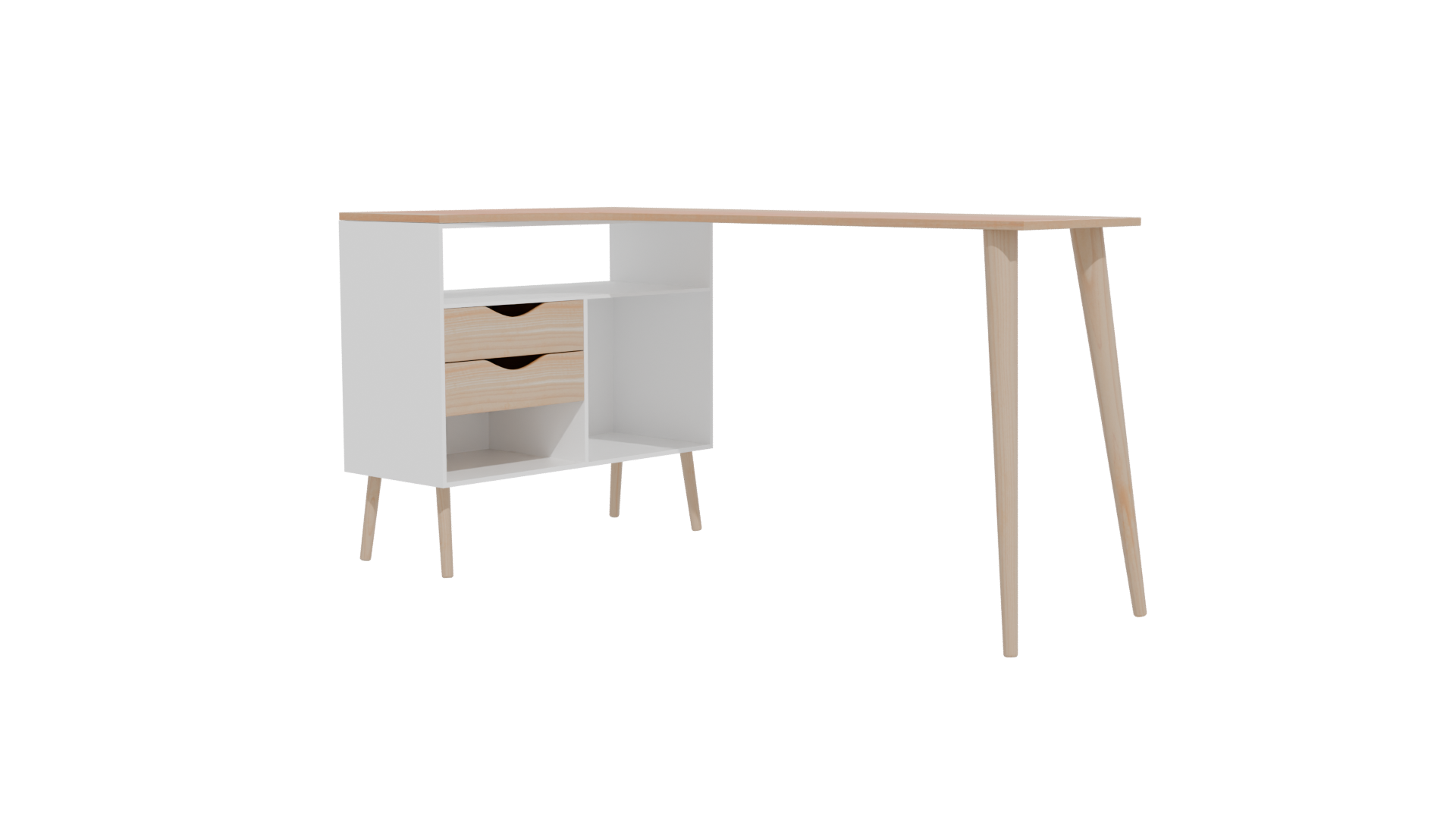 Stylish Modern Corner Desk 3D - Professional 3D Model Render 12