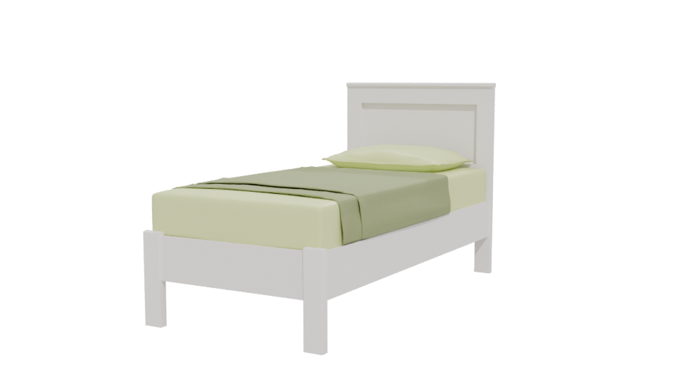 Minimalist Twin Bed 3D Model - Professional 3D Model Render 12