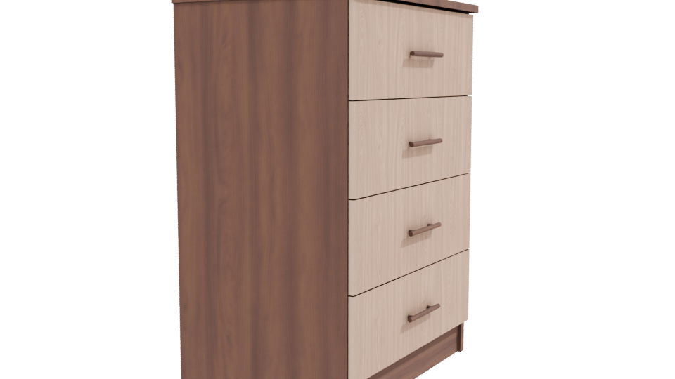 Contemporary Wooden Drawer Chest - Professional 3D Model Render 9