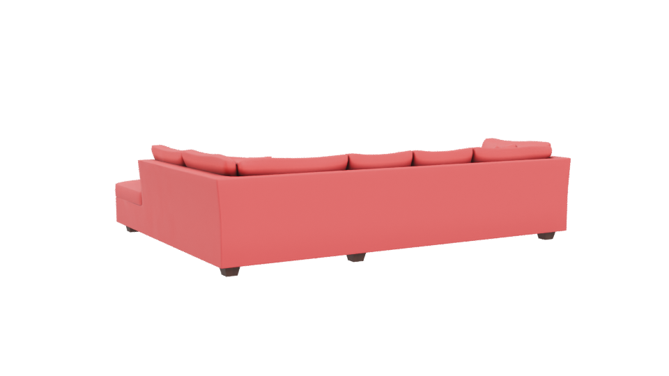 Red Sectional Sofa 3D Model - Professional 3D Model Render 4