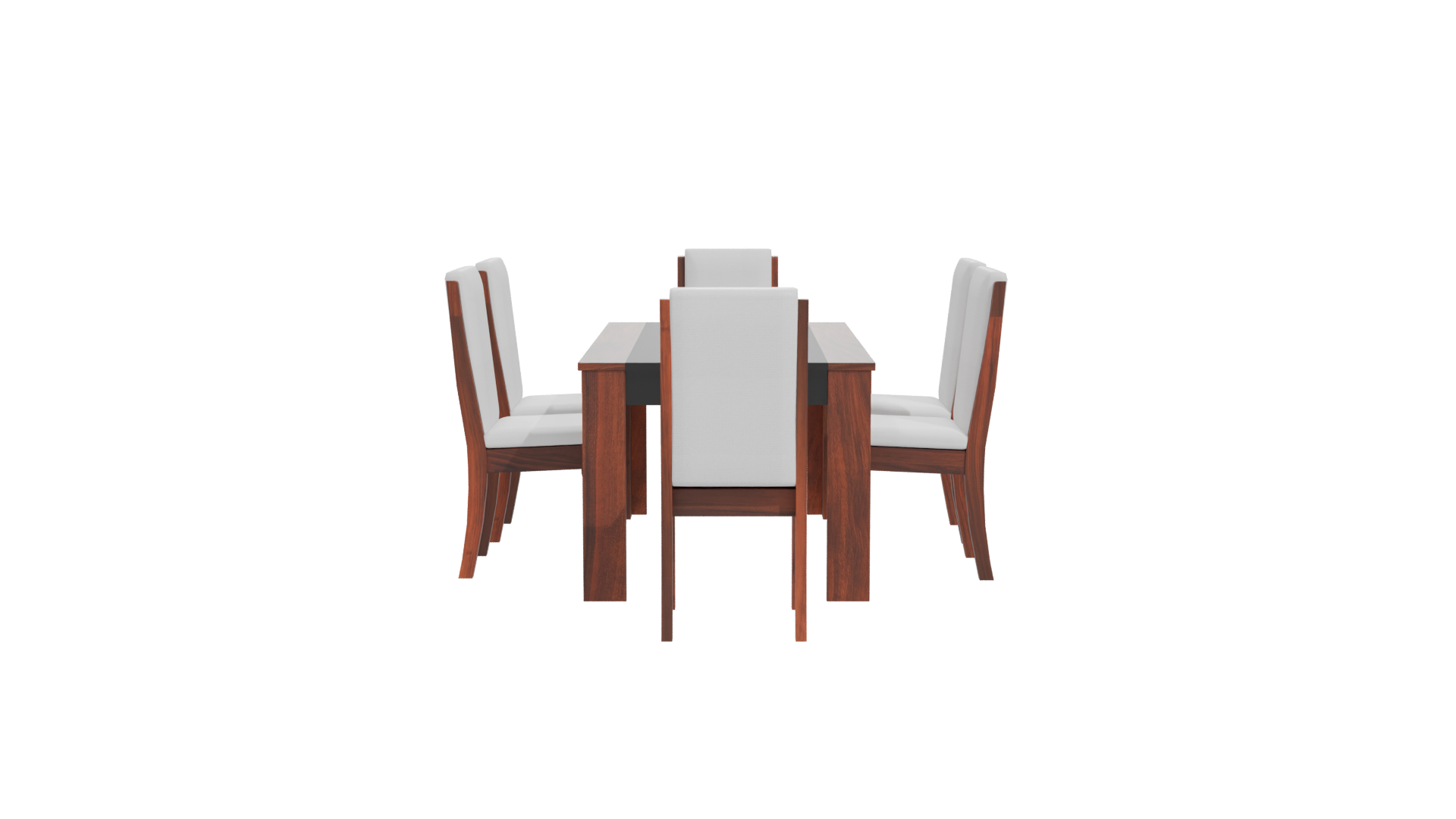 Elegant Wooden Dining Table Set 3D Model - Professional 3D Model Render 11