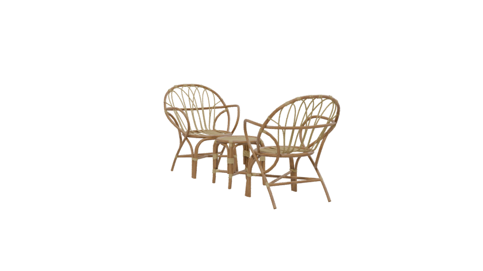 Stylish Rattan Furniture Set - Professional 3D Model Render 13