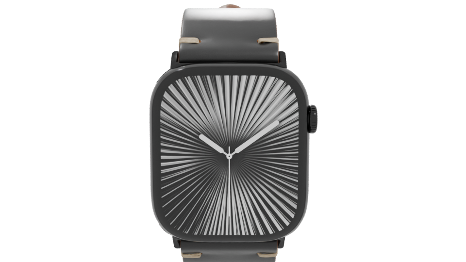 Shell Cordovan Leather Strap Watch 3D - Professional 3D Model Render 11