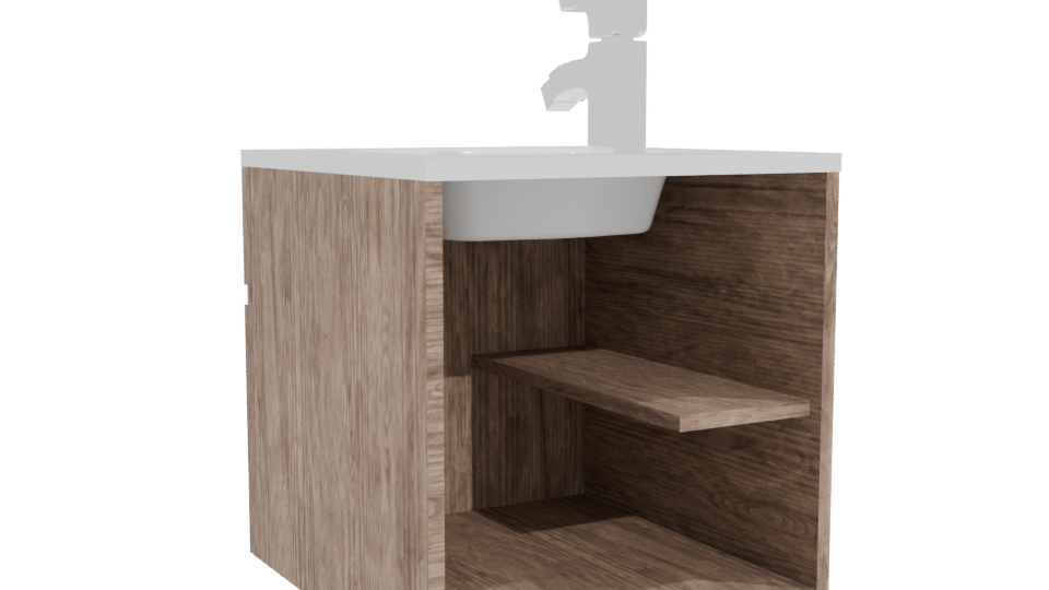 Stylish Wooden Sink Vanity 3D - Professional 3D Model Render 4