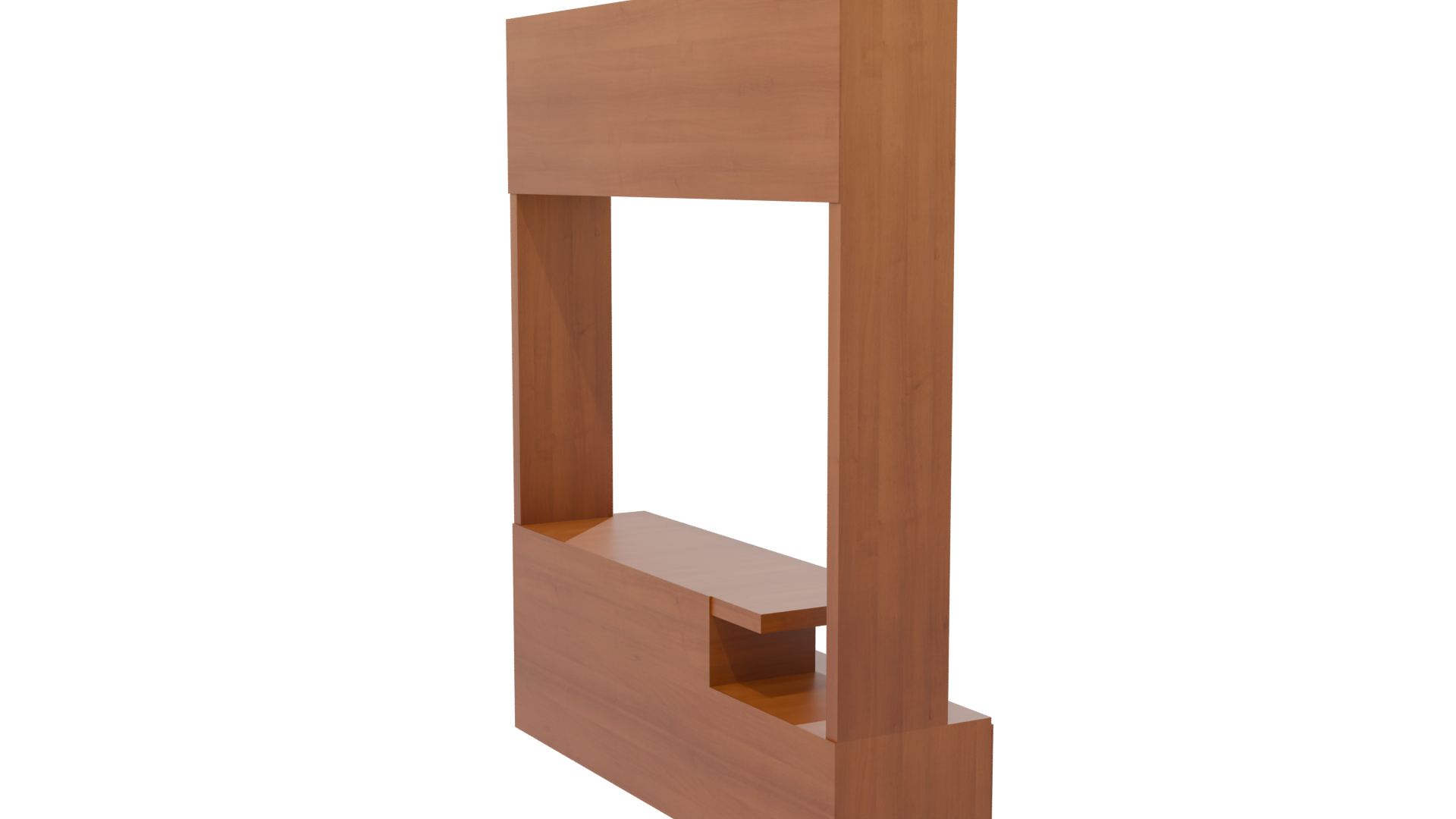 Contemporary Wooden Storage Unit 3D - Professional 3D Model Render 7