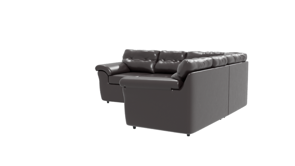 Modern L-Shaped Leather Sofa 3D Model - Professional 3D Model Render 12