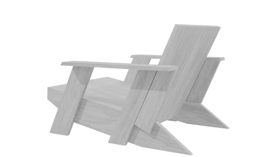 Minimalist Wooden Lounge Chair 3D - Professional 3D Model Render 3