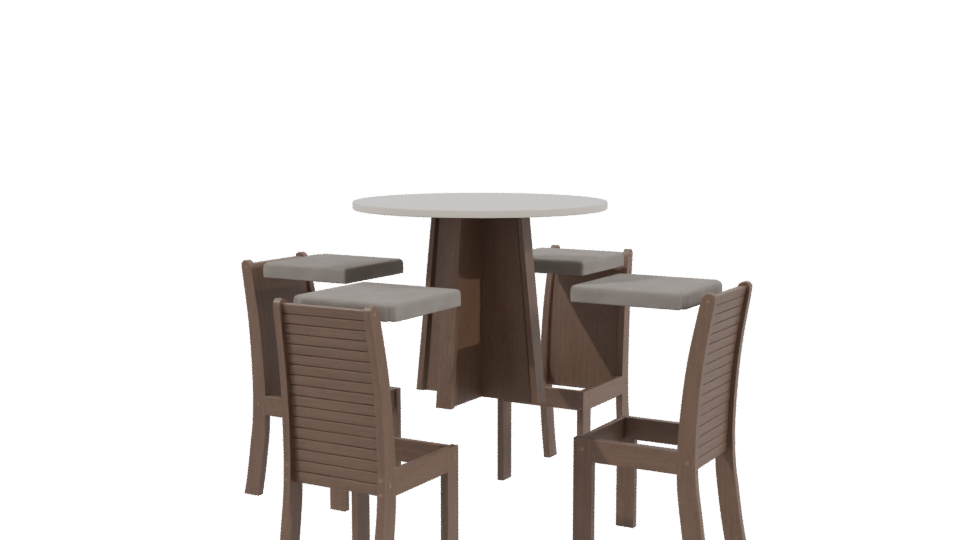 Elegant Dining Table Set 3D - Professional 3D Model Render 3