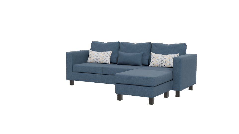 Modern L-Shaped Sofa 3D Model - Professional 3D Model Render 12