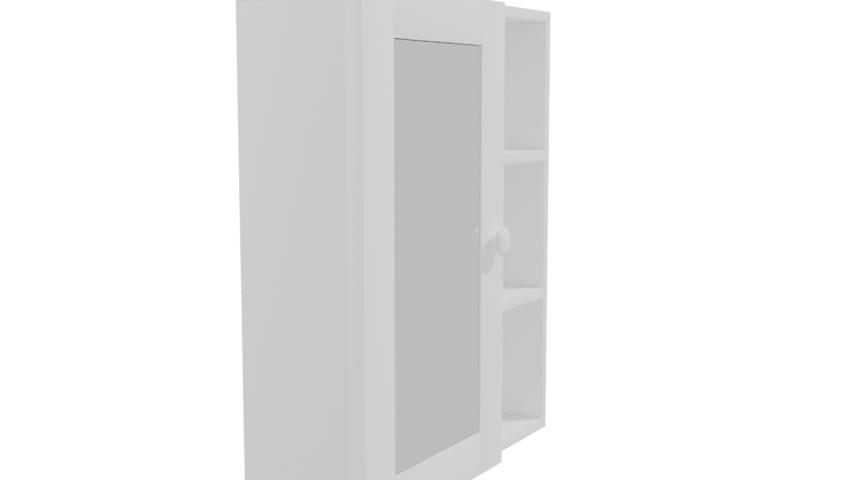 Minimalist White Display Cabinet 3D Model - Professional 3D Model Render 9