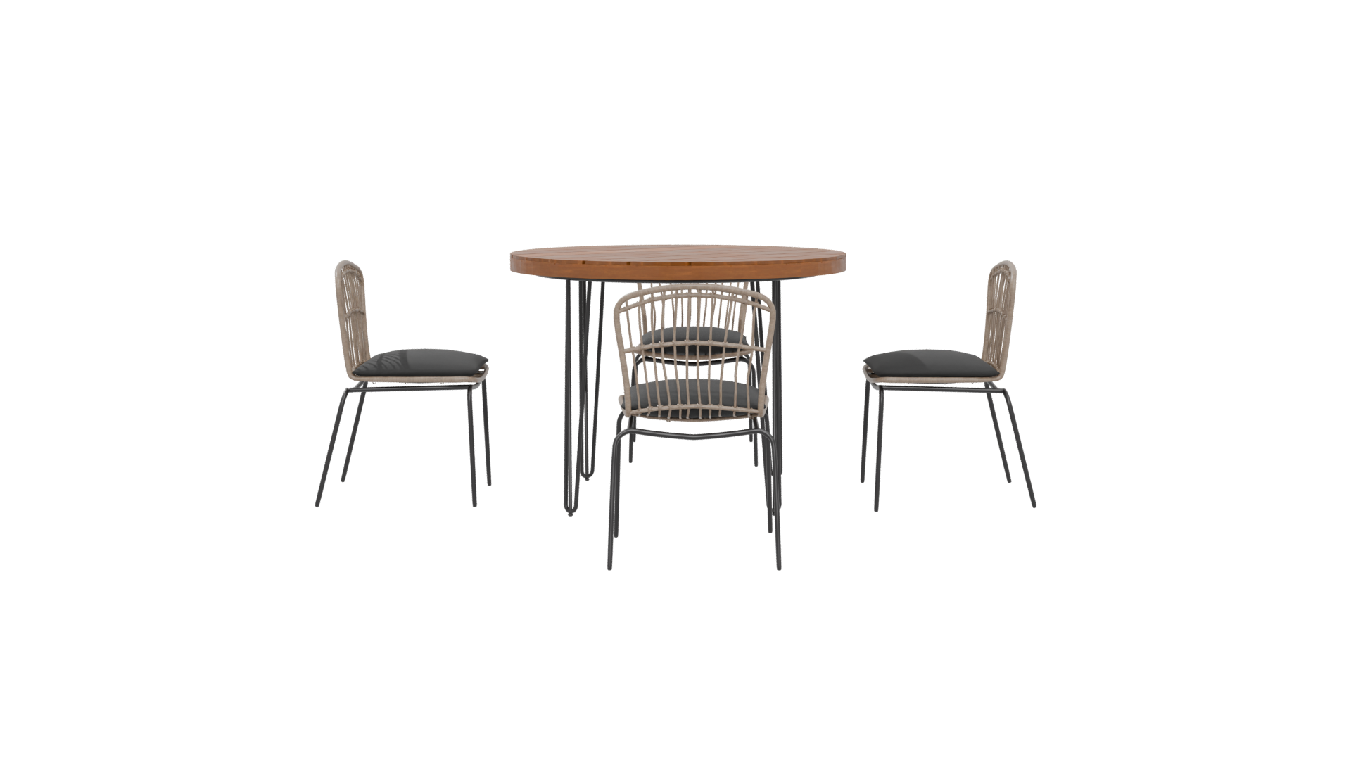 Stylish Round Dining Table Set - Professional 3D Model Render 5