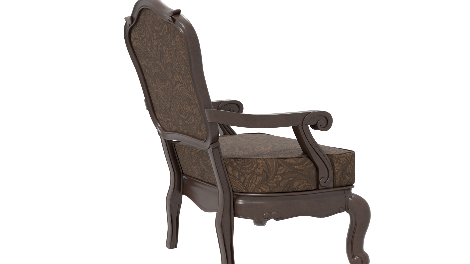 Vintage Elegant Upholstered Armchair 3D Model - Professional 3D Model Render 7