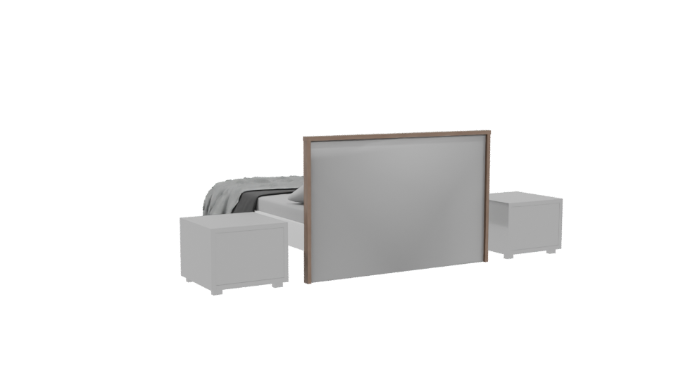 Modern Queen Bed with Nightstands 3D - Professional 3D Model Render 4