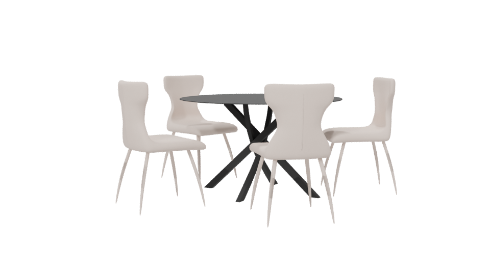 Contemporary Dining Table Set 3D - Professional 3D Model Render 6