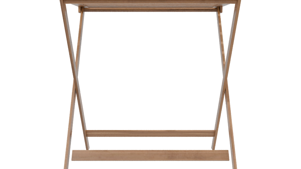 Compact Wooden Folding Table 3D - Professional 3D Model Render 2