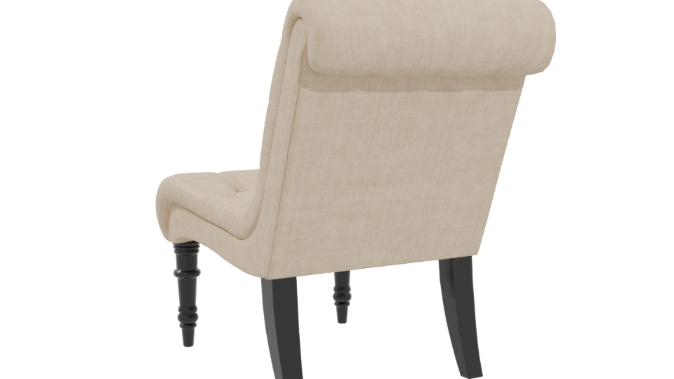 Elegant Tufted Accent Chair 3D - Professional 3D Model Render 4